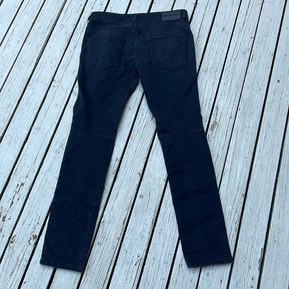 Pierre Balmain Biker Moto Black Skinny Jeans - Picture 4 of 15